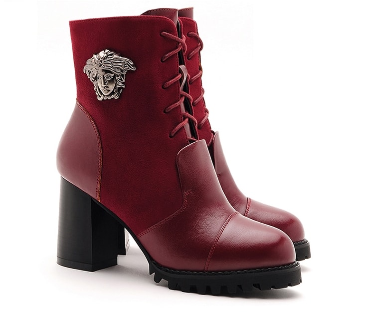 Red Bikers Emblem Boots Moolecole Original