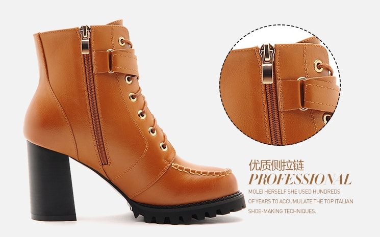 Apricot Bikers Strap Boots Moolecole Original