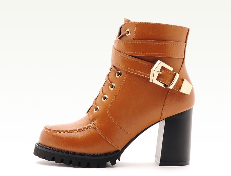 Apricot Bikers Strap Boots Moolecole Original