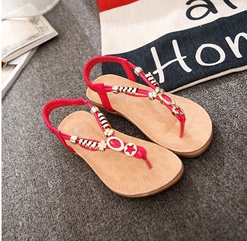 Red Bohemian Sandal Import