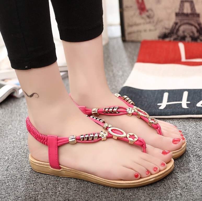 Red Bohemian Sandal Import