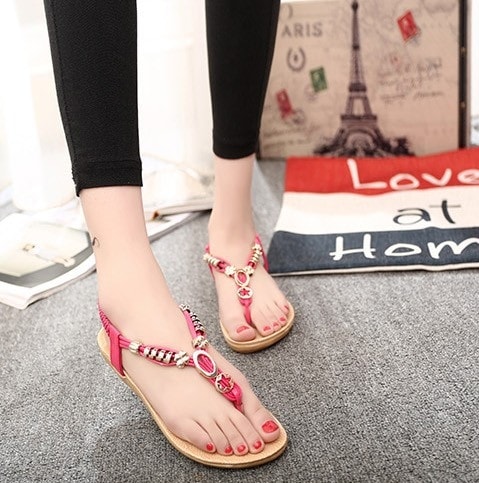 Red Bohemian Sandal Import