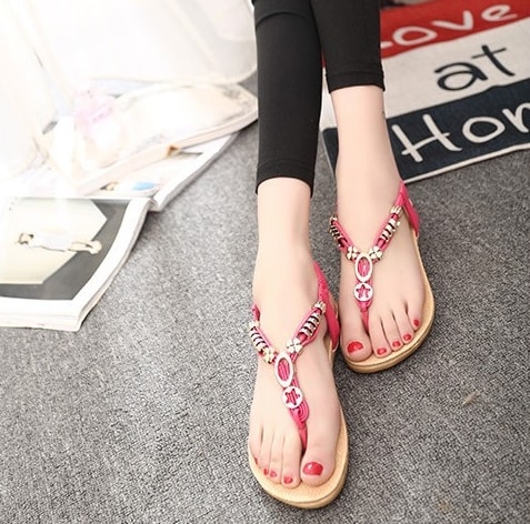 Red Bohemian Sandal Import