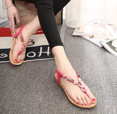 Red Bohemian Sandal Import