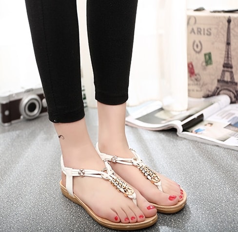 White Bohemian Sandal Import