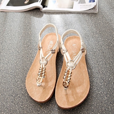 White Bohemian Sandal Import