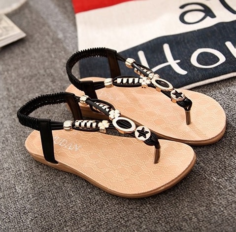 Black Bohemian Sandal Import