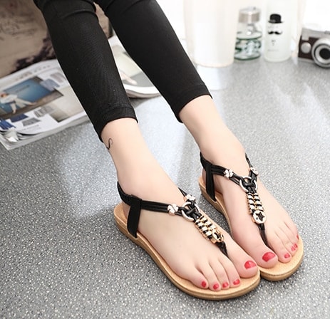 Black Bohemian Sandal Import