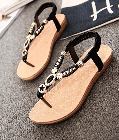 Black Bohemian Sandal Import