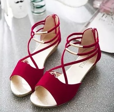 Red Bohemian Roman Sandals Import