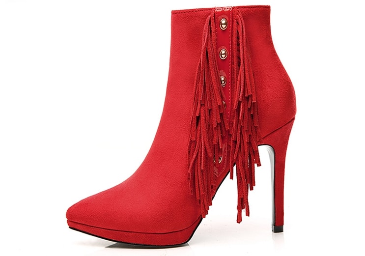 Red Stiletto High Heel Boots Moolecole