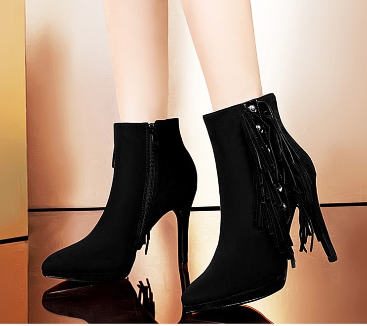 Black Stiletto High Heel Boots Moolecole