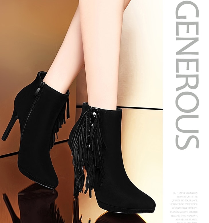 Black Stiletto High Heel Boots Moolecole