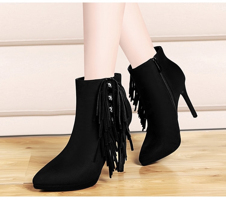 Black Stiletto High Heel Boots Moolecole