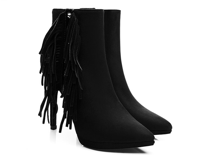 Black Stiletto High Heel Boots Moolecole