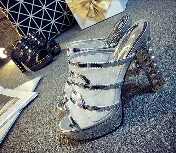 Silver Stylish Sandals Moolecole