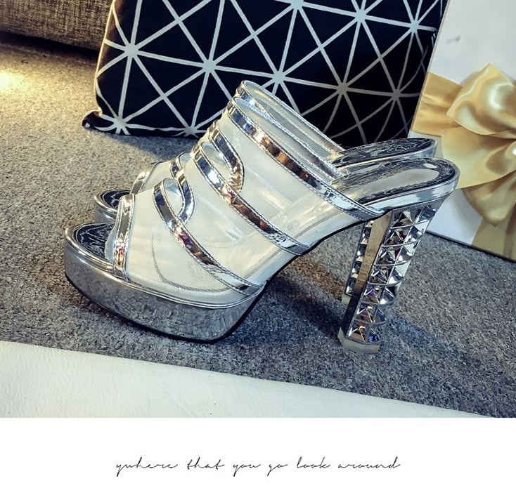 Silver Stylish Sandals Moolecole