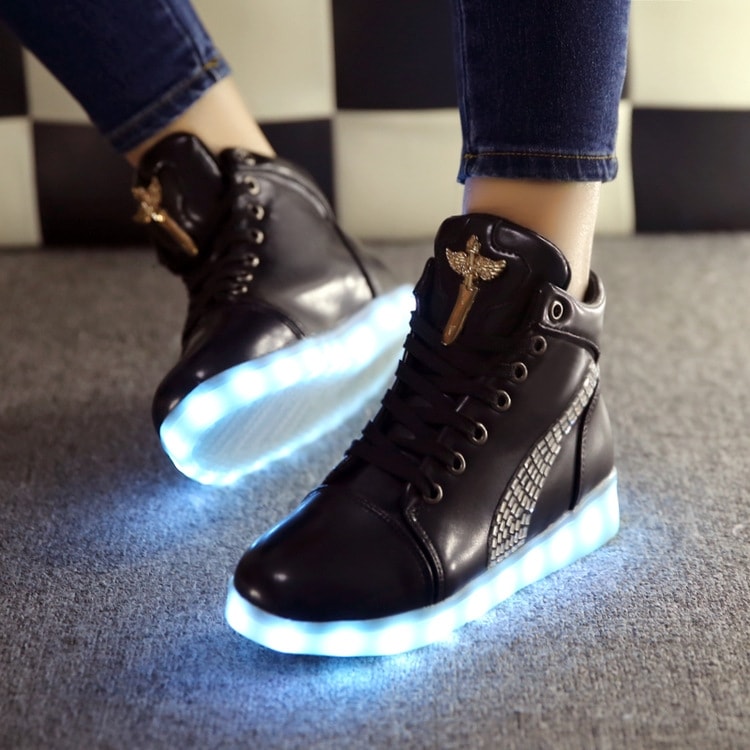 Black Stripe Luminous LED Shoes - Unisex Adult