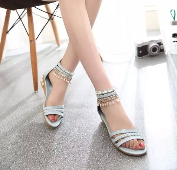 Light Blue Bohemian Sandal Import