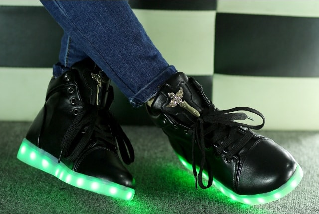 Black Luminous LED Shoes - Unisex Adult