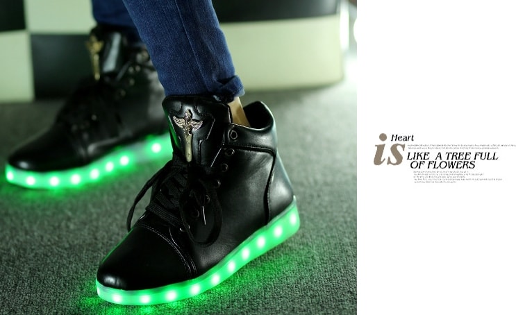 Black Luminous LED Shoes - Unisex Adult