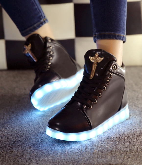 Black Luminous LED Shoes - Unisex Adult