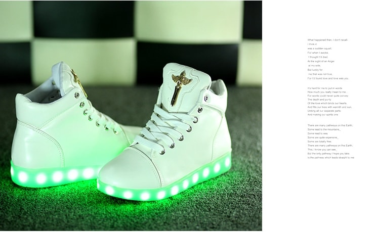 White Luminous LED Shoes - Unisex Adult