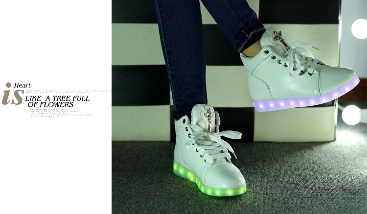 White Luminous LED Shoes - Unisex Adult