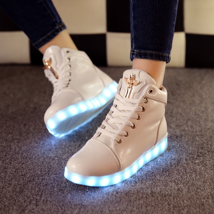 White Luminous LED Shoes - Unisex Adult