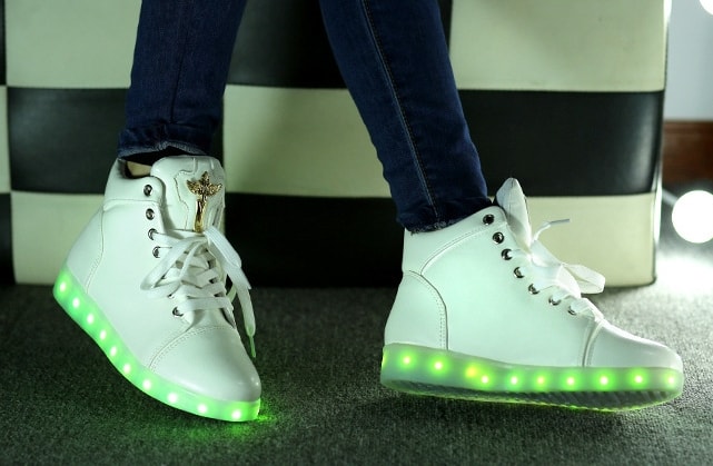 White Luminous LED Shoes - Unisex Adult