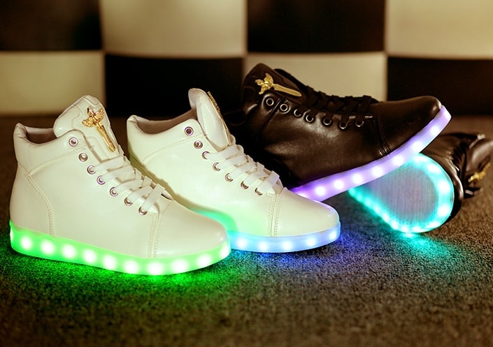 White Luminous LED Shoes - Unisex Adult