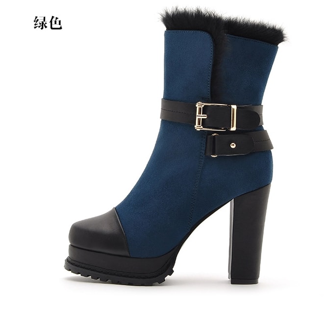 Blue Fur Boots Moolecole Original