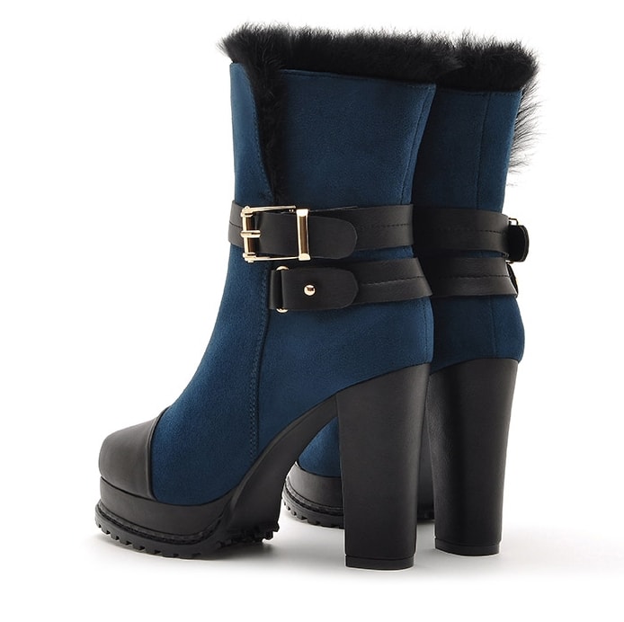 Blue Fur Boots Moolecole Original