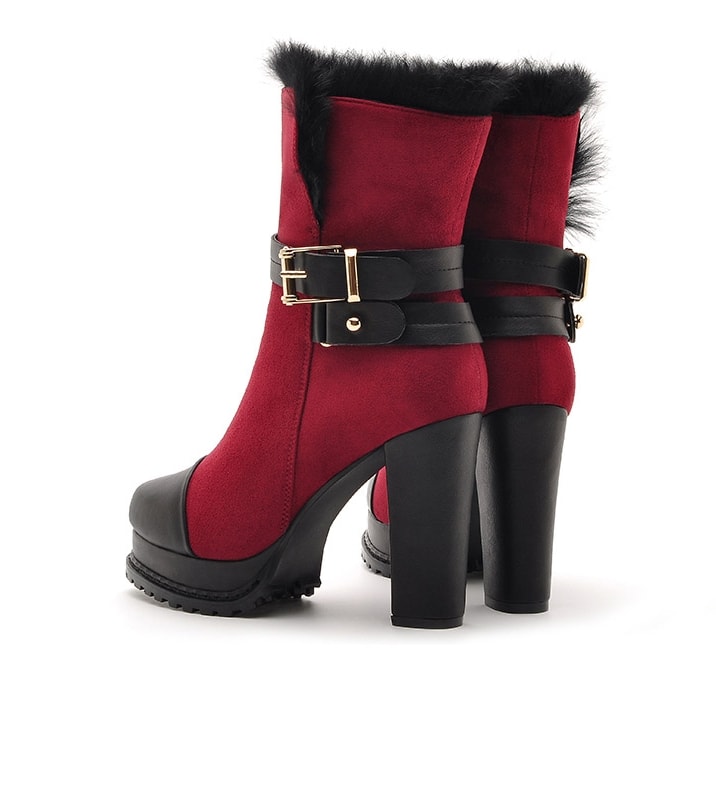 Red Fur Boots Moolecole Original