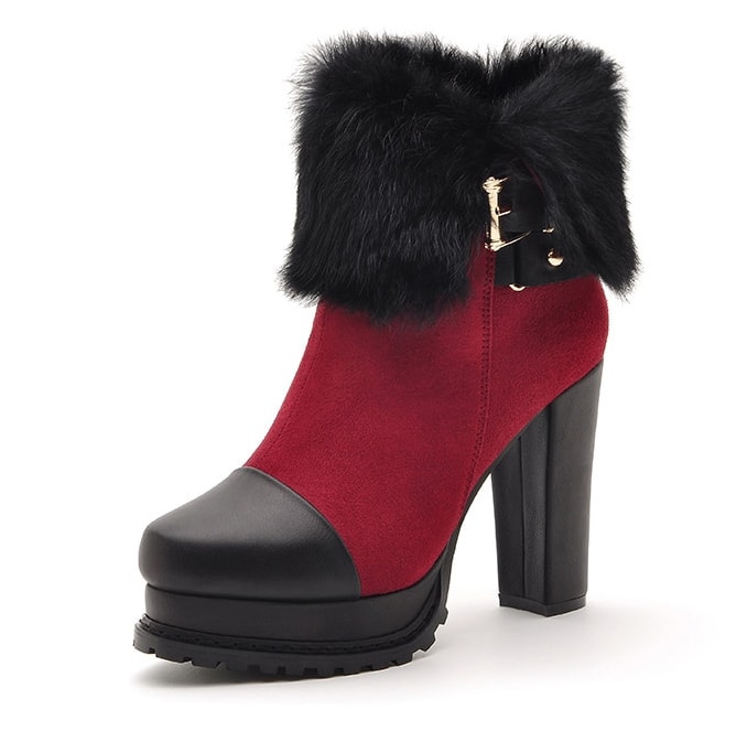 Red Fur Boots Moolecole Original