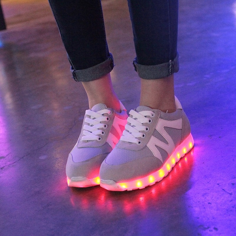 White Sport LED Shoes - Unisex Adult