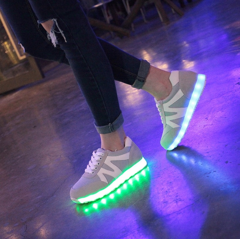 White Sport LED Shoes - Unisex Adult