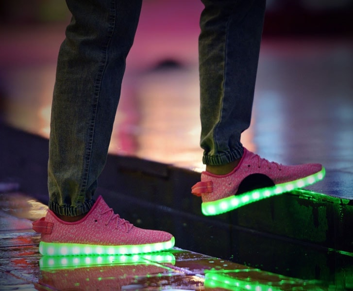 Pink Casual Luminous LED Shoes - Female