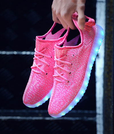 Pink Casual Luminous LED Shoes - Female