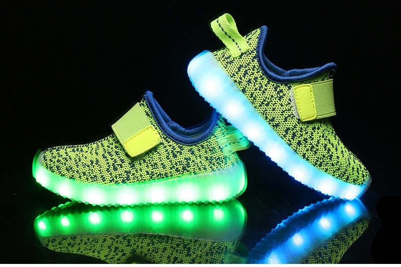 Green Strap Casual LED shoes - Kids