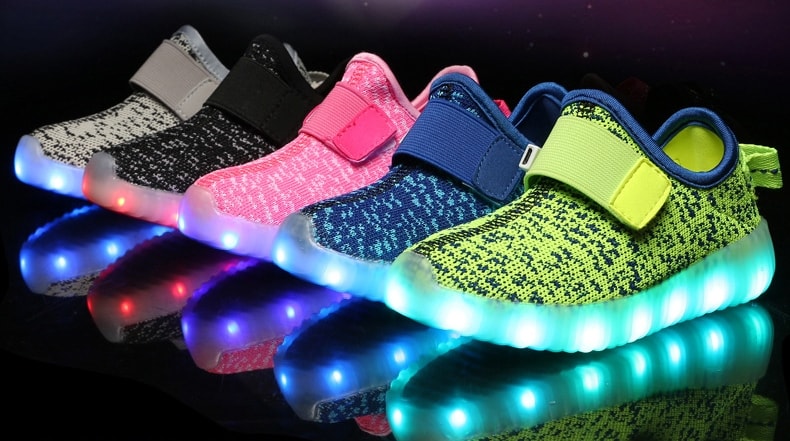 Green Strap Casual LED shoes - Kids