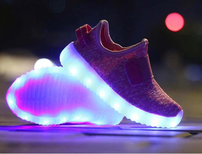 Black Strap Casual LED shoes - Kids