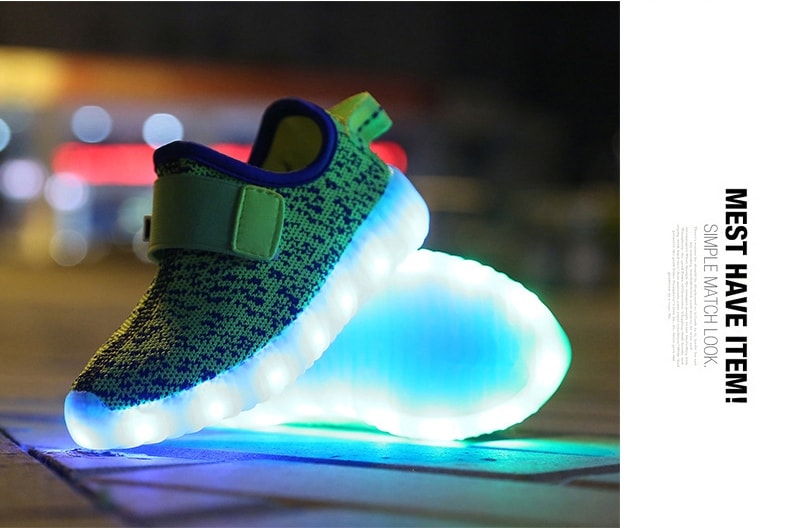 Black Strap Casual LED shoes - Kids