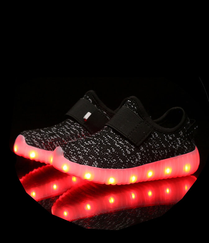 Black Strap Casual LED shoes - Kids