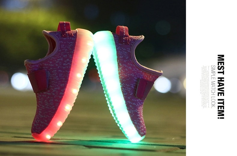 Pink Casual Strap LED shoes - Kids