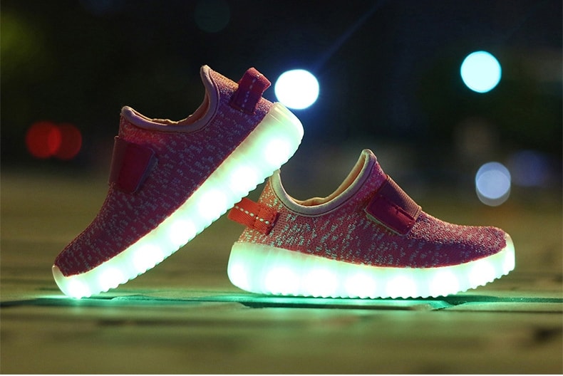 Pink Casual Strap LED shoes - Kids