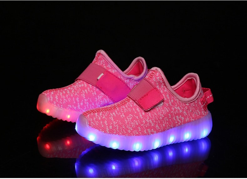 Pink Casual Strap LED shoes - Kids