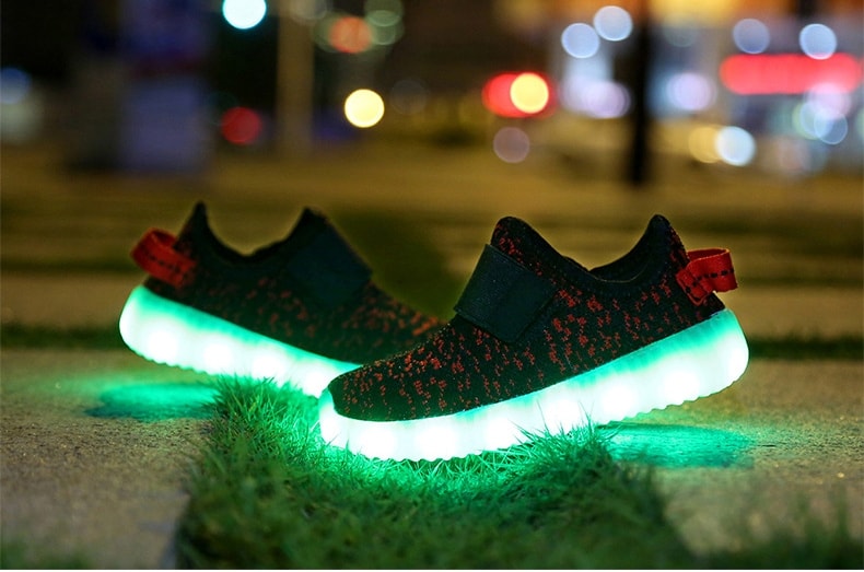 Black Red Casual LED shoes - Kids