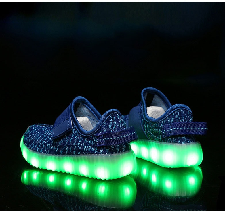 Blue Casual Strap LED shoes - Kids