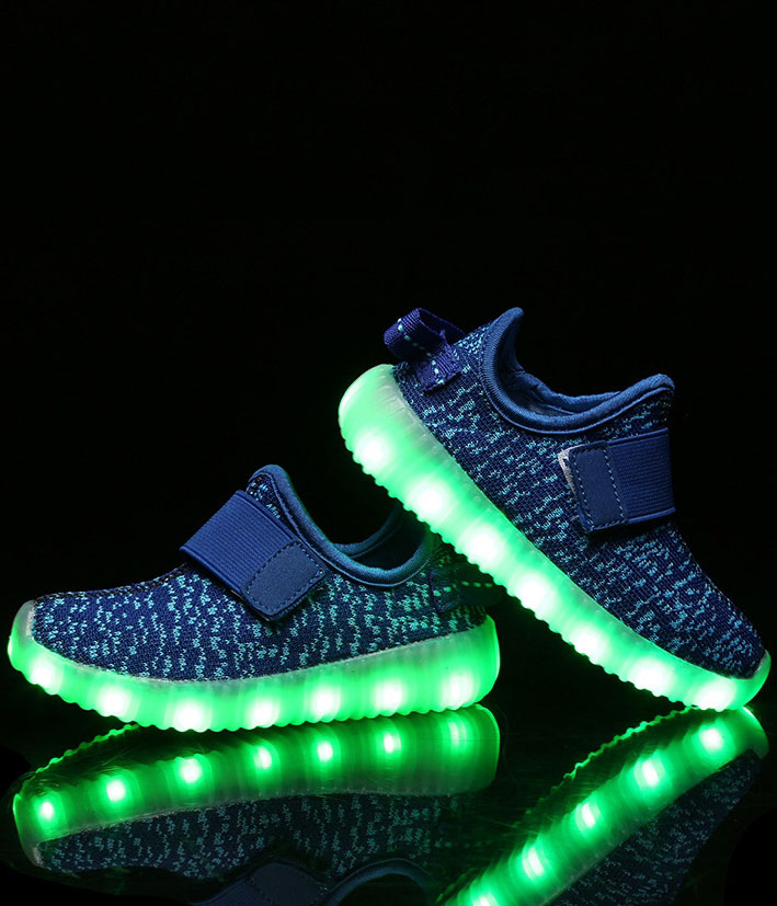 Blue Casual Strap LED shoes - Kids